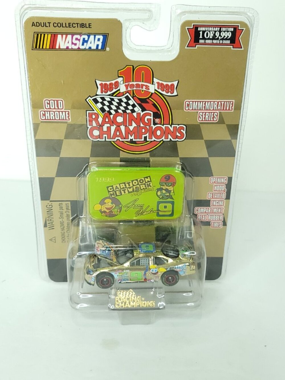 Racing Champions NASCAR Gold Chrome Car #9 Jerry Nadeau Cartoon Network 1/9999